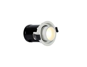 DX200372  Barda Retractable Recessed Swivel Round Spotlight, 8W, 3000K, 24°,585lm,White & White, Dia: 85mm Cut Out 75mm, 3yrs Warranty
